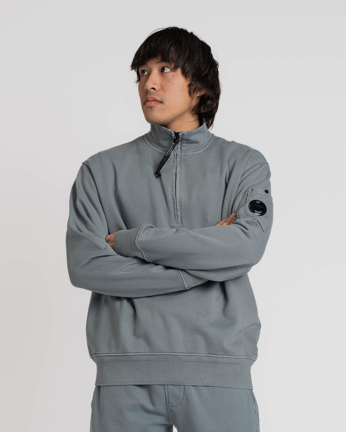 C.P. Company DIAGONAL FLEECE HALF ZIP SWEATSHIRT